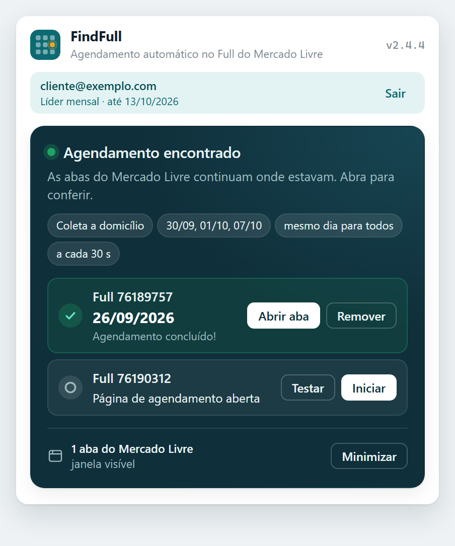 Monitor com um Full agendado e outro pronto para iniciar
